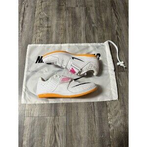 Nike High Jump Elite Track Field Spikes Men's Size 4.5 White Orange 806561-102